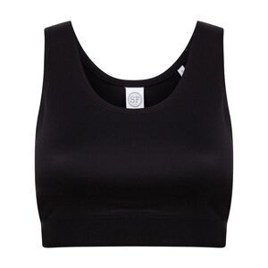 SF Womens/Ladies Fashion Crop Top / Black/Black